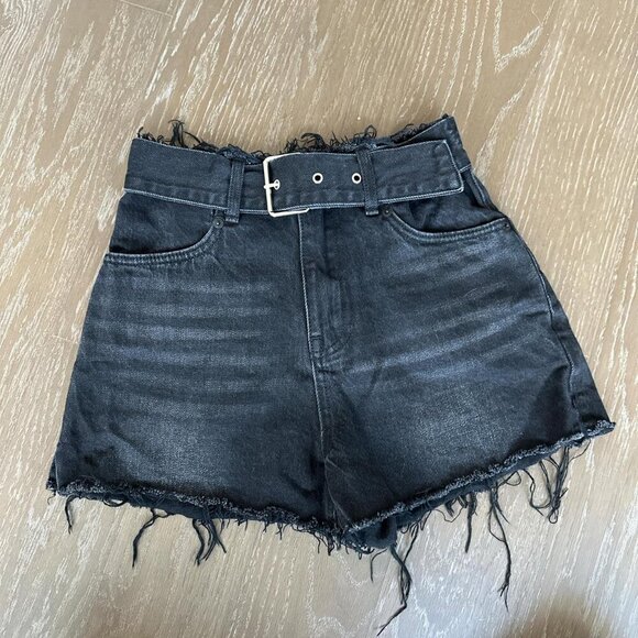 Alexander Wang Black Denim Shorts - Picture 2 of 4